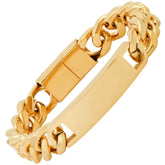 Deluxe Cuban Link Chain ID Bracelet - Steel Time