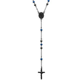 Steeltime NYC Black Rosary Cross Necklace