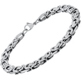 Men's Stainless Steel Byzantine Link Necklace & Bracelet