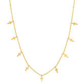 Ladies Stainless Steel Cross Charms Necklace - Steel Time