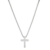 Stainless Steel Lord'S Prayer Small Square Cross Pendant