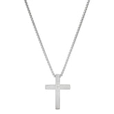 Stainless Steel Lord'S Prayer Square Cross Pendant