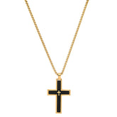 Men's Two-Tone Double Cross Pendant