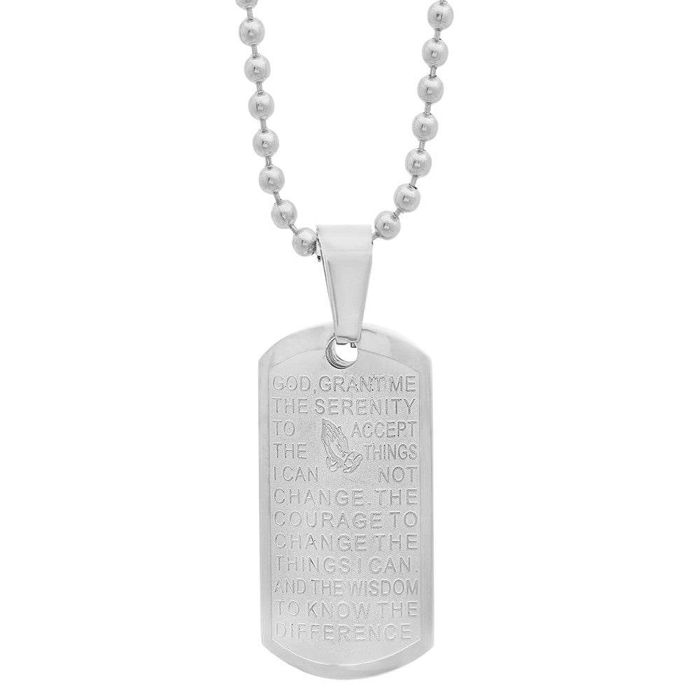 Serenity Prayer Pendant - Steel Time