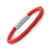 Braided Red Leather Bracelet