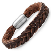 Braided Brown Leather Bracelet