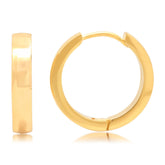 Steeltime 18K Gold Plated Stainless Steel Huggie Earrings - Steel Time