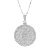 Ladies Double Sided Stainless Steel Lord's Prayer And Serenity Prayer Pendant. - Steel Time