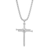 Stainless Steel Nail Cross Pendant - Steel Time