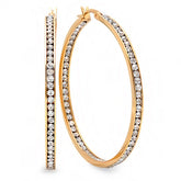 CZ Oval Hoop Earrings