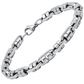 Men's Stainless Steel Bicycle & Roller Chain Necklace & Bracelet