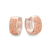 Rose Gold Crystal Huggie Hoop Earrings