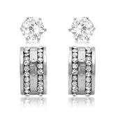 CZ Stud & Huggie Hoop Earring Set