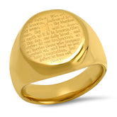 18K Gold Plated Stainless Steel Our Father English Prayer Ring