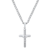 Stainless Steel Tube Crucifix Pendant