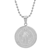 Ladies Stainless Steel Religious Necklace - Steel Time