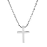 Stainless Steel Polished Cross Pendant - Steel Time