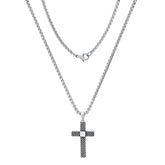 Stainless Steel Textured Cross Pendant