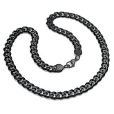 Classic Black Cuban Link Chain Necklace