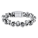Skull Link Stainless Steel Bracelet