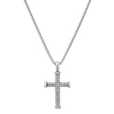 Stainless Steel Twist Design Cross Pendant