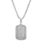 Our Father Prayer Dog Tag Pendant - Steel Time