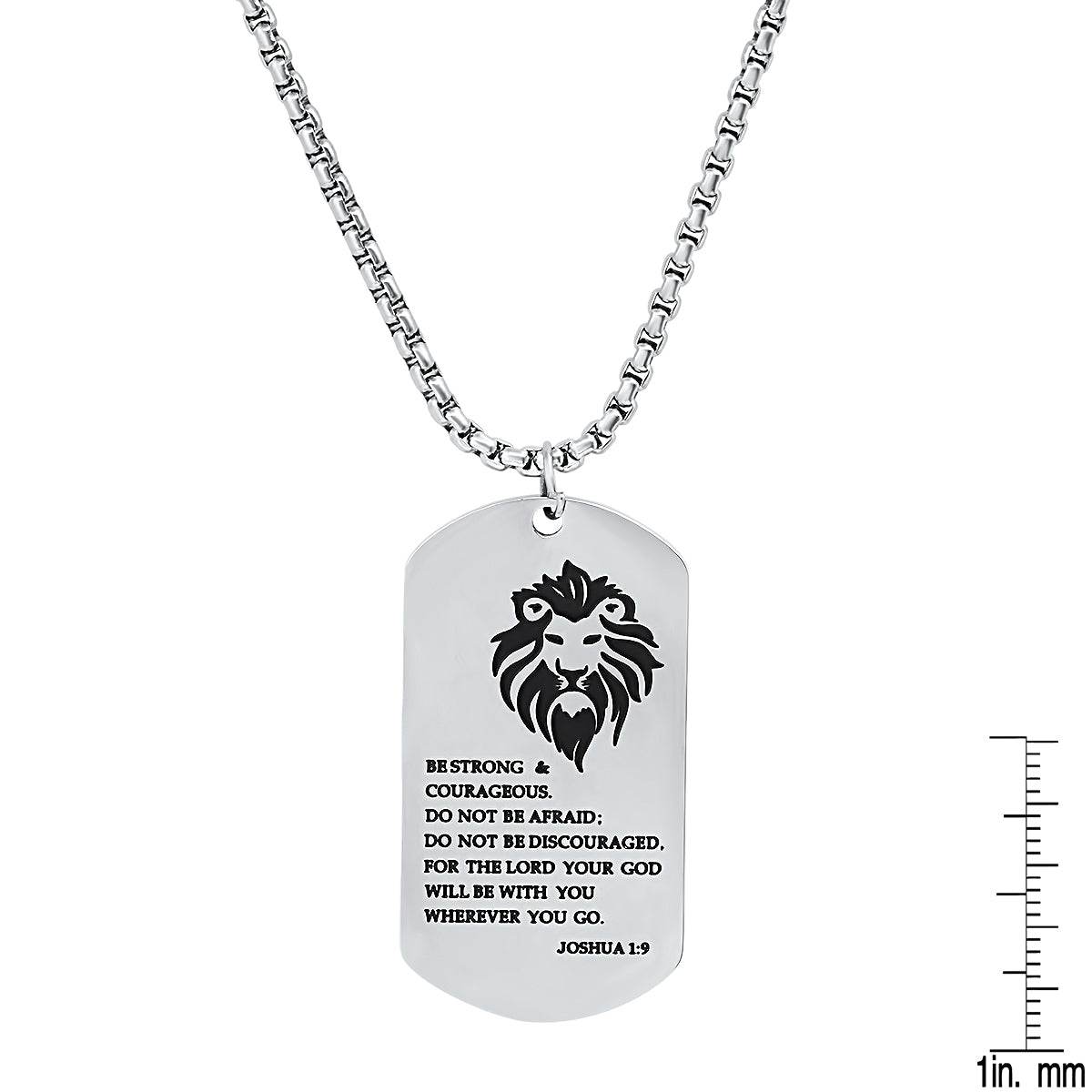 Be Strong…. Dog Tag Pendant - Steel Time