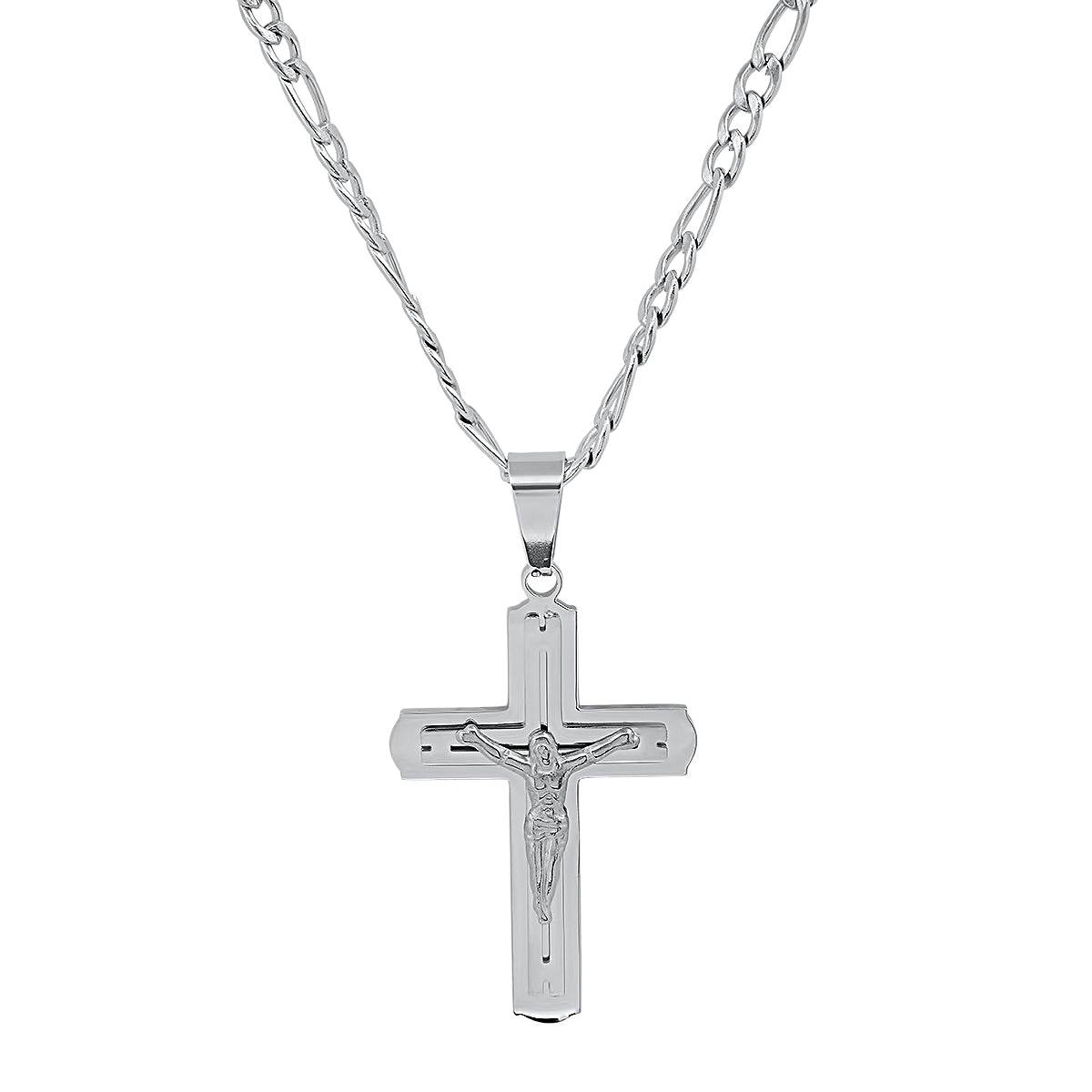 Stainless Steel Crucifix Pendant - Steel Time