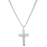 Stainless Steel St. Benedict Crucifix Pendant With Greek Key Accents