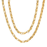 Gold Rectangular Link Chain Necklace