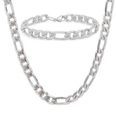 Figaro Chain Necklace & Bracelet Set