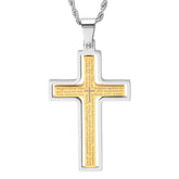 Silver & gold Lord's Prayer spinner cross pendant necklace – Steeltime
