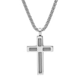 Stainless Steel Spring Inlay Cross Pendant