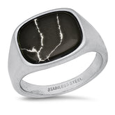 Black Agate Square Ring