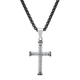 Textured Cross Pendant Necklace