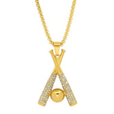 Clutch Bat & Ball Pendant Necklace