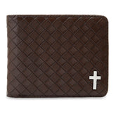 Braided Vegan Leather Cross Wallet - Steel Time