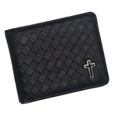 Braided Vegan Leather Cross Wallet - Steel Time