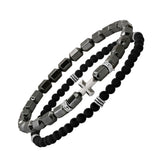 Cross Beaded Faith Bracelet Set (2-Piece Stack)