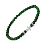 Green Beaded Cross Faith Bracelet