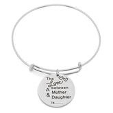 SteelTime Women's Stainless Steel Double Sided 'The Love Between A Mother And Daughter Is�' 'Forever And Ever' Charm Bracelet - Steel Time