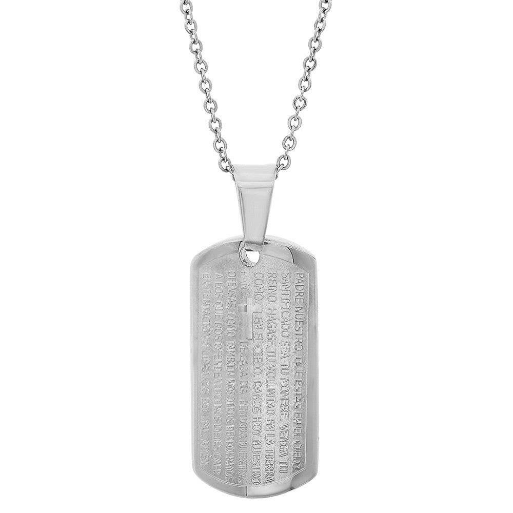 Padre Nuestro Prayer Pendant - Steel Time