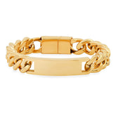 Deluxe Cuban Link Chain ID Bracelet - Steel Time