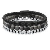 Monochrome Triple Bracelet Stack