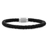 Criss-Cross Braided Knot Leather Bracelet - Steel Time