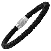Criss-Cross Braided Knot Leather Bracelet - Steel Time