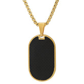 Carbon Fiber Dog Tag Pendant - Steel Time