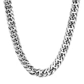 Oxidized Cuban Link Chain Necklace - Steel Time