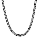 Oxidized Wheat Chain Necklace - Steel Time