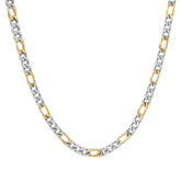 Super Slim 3D Figaro/Franco Chain Necklace - Steel Time